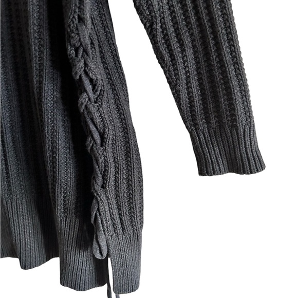 Express Gray Cotton Blend Knit Belted Duster Cardigan Size Large - Picture 11 of 13